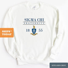 Load image into Gallery viewer, Sigma Chi Sweatshirt - Sigma Chi Large Crest Crewneck Sweatshirt - Kite and Crest