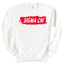 Load image into Gallery viewer, Sigma Chi Sweatshirt - Sigma Chi Red Slash Crewneck Sweatshirt - Kite and Crest