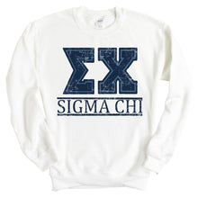 Load image into Gallery viewer, Sigma Chi Sweatshirt - Sigma Chi Washed Letters Crewneck Sweatshirt - Kite and Crest