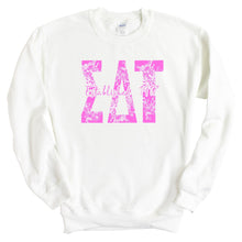 Load image into Gallery viewer, Sigma Delta Tau (Sig Delt) Pink Floral Sorority Crewneck Sweatshirt - Kite and Crest