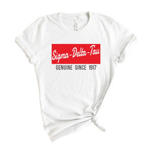 Load image into Gallery viewer, Sigma Delta Tau T-shirt - Sig Delt Genuine Sorority Tee - Kite and Crest