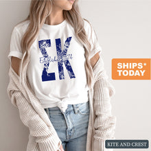 Load image into Gallery viewer, Sigma Kappa Blue Floral Sorority T-Shirt Shirt Tee - Kite and Crest