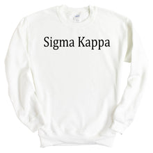 Load image into Gallery viewer, Sigma Kappa Sweatshirt - Sigma Kappa Black Written Crewneck Sweatshirt - Kite and Crest