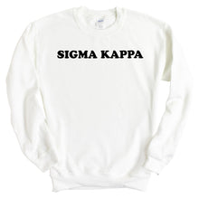 Load image into Gallery viewer, Sigma Kappa Sweatshirt - Sigma Kappa Block Name Crewneck Sweatshirt - Kite and Crest
