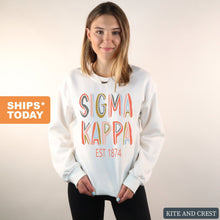Load image into Gallery viewer, Sigma Kappa Sweatshirt - Sigma Kappa Cooper Crewneck Sweatshirt - Kite and Crest