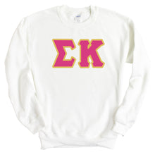 Load image into Gallery viewer, Sigma Kappa Sweatshirt - Sigma Kappa Cute Letters Crewneck Sweatshirt - Kite and Crest