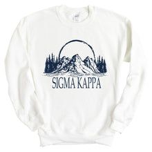 Load image into Gallery viewer, Sigma Kappa Sweatshirt | Sigma Kappa Epic Mountains Crewneck Sweatshirt | Sigma Kappa Sorority Gift Idea - Kite and Crest
