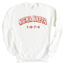 Load image into Gallery viewer, Sigma Kappa Sweatshirt - Sigma Kappa Red Arch Crewneck Sweatshirt - Kite and Crest