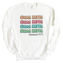 Load image into Gallery viewer, Sigma Kappa Sweatshirt - Sigma Kappa Stencil Crewneck Sweatshirt - Kite and Crest