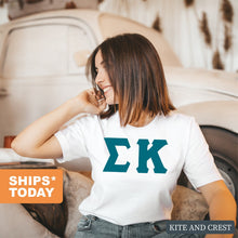 Load image into Gallery viewer, Sigma Kappa T-Shirt | Sigma Kappa Basic Large Letters Shirt | Sigma Kappa Sorority Gift Idea - Kite and Crest
