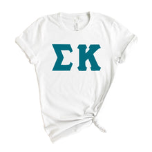 Load image into Gallery viewer, Sigma Kappa T-Shirt | Sigma Kappa Basic Large Letters Shirt | Sigma Kappa Sorority Gift Idea - Kite and Crest