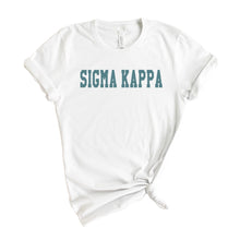 Load image into Gallery viewer, Sigma Kappa T-shirt - Sigma Kappa (SK) Blue Retro Tee - Kite and Crest