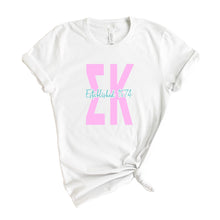 Load image into Gallery viewer, Sigma Kappa T-shirt - Sigma Kappa (SK) Bright Retro Tee - Kite and Crest