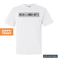 Load image into Gallery viewer, Sigma Lambda Beta Fraternal Block Comfort Colors T-Shirt - Fraternity Tee - Kite and Crest