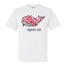 Load image into Gallery viewer, Sigma Nu Comfort Colors T-Shirt - Sigma Nu Red Whale Shirt - Kite and Crest