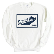 Load image into Gallery viewer, Sigma Nu Sweatshirt - Sigma Nu Baseball Boxed Crewneck Sweatshirt - Kite and Crest