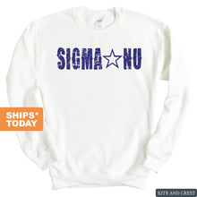 Load image into Gallery viewer, Sigma Nu Sweatshirt - Sigma Nu Fraternal Star Crewneck Sweatshirt - Kite and Crest