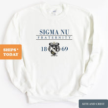 Load image into Gallery viewer, Sigma Nu Sweatshirt - Sigma Nu Large Crest Crewneck Sweatshirt - Kite and Crest