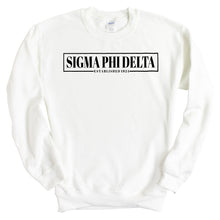 Load image into Gallery viewer, Sigma Phi Delta Fraternal Block Sweatshirt - Fraternity Crewneck Sweatshirt - Kite and Crest