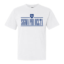 Load image into Gallery viewer, Sigma Phi Delta Shield Comfort Colors T-Shirt - Fraternity Tee - Kite and Crest