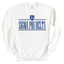 Load image into Gallery viewer, Sigma Phi Delta Shield Sweatshirt - Fraternity Crewneck Sweatshirt - Kite and Crest