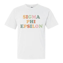 Load image into Gallery viewer, Sigma Phi Epsilon Comfort Colors T-Shirt - Sig Ep Bright and Colorful Shirt - Kite and Crest