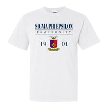 Load image into Gallery viewer, Sigma Phi Epsilon Comfort Colors T-Shirt - Sig Ep Large Crest Shirt - Kite and Crest