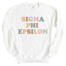 Load image into Gallery viewer, Sigma Phi Epsilon Sweatshirt - Sig Ep Bright and Colorful Crewneck Sweatshirt - Kite and Crest