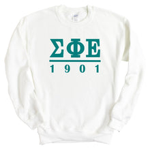 Load image into Gallery viewer, Sigma Phi Epsilon Sweatshirt - Sig Ep Lettered Basic Crewneck Sweatshirt - Kite and Crest