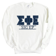 Load image into Gallery viewer, Sigma Phi Epsilon Sweatshirt - Sig Ep Washed Letters Crewneck Sweatshirt - Kite and Crest