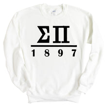 Load image into Gallery viewer, Sigma Pi Sweatshirt - Sigma Pi Black Letters Crewneck Sweatshirt - Kite and Crest