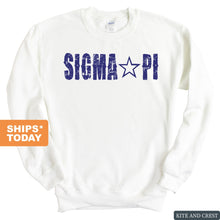 Load image into Gallery viewer, Sigma Pi Sweatshirt - Sigma Pi Fraternal Star Crewneck Sweatshirt - Kite and Crest