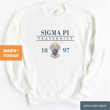 Load image into Gallery viewer, Sigma Pi Sweatshirt - Sigma Pi Large Crest Crewneck Sweatshirt - Kite and Crest