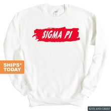 Load image into Gallery viewer, Sigma Pi Sweatshirt - Sigma Pi Red Slash Crewneck Sweatshirt - Kite and Crest