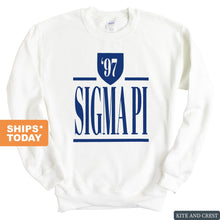 Load image into Gallery viewer, Sigma Pi Sweatshirt - Sigma Pi Shield Crewneck Sweatshirt - Kite and Crest