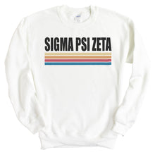 Load image into Gallery viewer, Sigma Psi Zeta Colorful Stripes Crewneck Sweatshirt - Kite and Crest