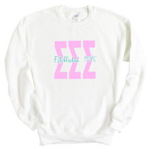 Load image into Gallery viewer, Sigma Sigma Sigma Sweatshirt - Tri Sigma Bright Retro Crewneck Sweatshirt - Kite and Crest