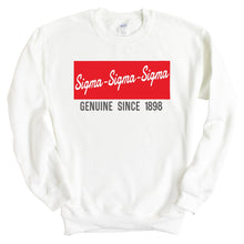 Load image into Gallery viewer, Sigma Sigma Sigma Sweatshirt - Tri Sigma Genuine Sorority Crewneck Sweatshirt - Kite and Crest