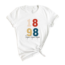 Load image into Gallery viewer, Sigma Sigma Sigma T-Shirt | Tri Sigma Colorful Year Shirt | Sigma Sigma Sigma Sorority Gift Idea - Kite and Crest