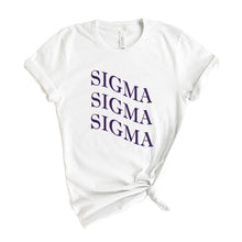 Load image into Gallery viewer, Sigma Sigma Sigma T-Shirt | Tri Sigma Large and Wavy Letters Shirt | Sigma Sigma Sigma Sorority Gift Idea - Kite and Crest