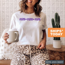 Load image into Gallery viewer, Sigma Sigma Sigma T-Shirt | Tri Sigma Rock Star Shirt | Sigma Sigma Sigma Sorority Gift Idea - Kite and Crest