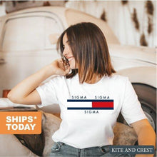 Load image into Gallery viewer, Sigma Sigma Sigma T-shirt - Tri Sigma (ΣΣΣ) Vintage Tee - Kite and Crest