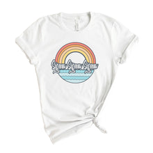Load image into Gallery viewer, Sigma Sigma Sigma T-shirt - Tri Sigma (ΣΣΣ) Wavy Rainbow Tee - Kite and Crest