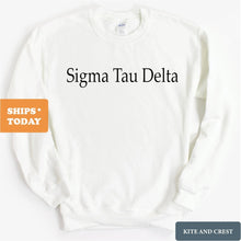 Load image into Gallery viewer, Sigma Tau Delta Clean and Simple Sweatshirt - Fraternity Crewneck Sweatshirt - Kite and Crest