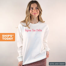 Load image into Gallery viewer, Sigma Tau Delta Simply Me Sweatshirt - Fraternity Crewneck Sweatshirt - Kite and Crest