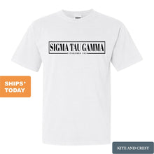 Load image into Gallery viewer, Sigma Tau Gamma Comfort Colors T-Shirt - Sig Tau Fraternal Block Shirt - Kite and Crest
