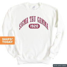 Load image into Gallery viewer, Sigma Tau Gamma Sweatshirt - Sig Tau Large Athletic Crewneck Sweatshirt - Kite and Crest
