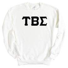 Load image into Gallery viewer, Tau Beta Sigma Basic Black Letters Crewneck Sweatshirt - Kite and Crest