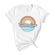 Load image into Gallery viewer, Tau Beta Sigma Wavy Rainbow T-shirt - Kite and Crest