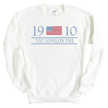 Load image into Gallery viewer, Tau Epsilon Phi Flag Year Sweatshirt - Fraternity Crewneck Sweatshirt - Kite and Crest
